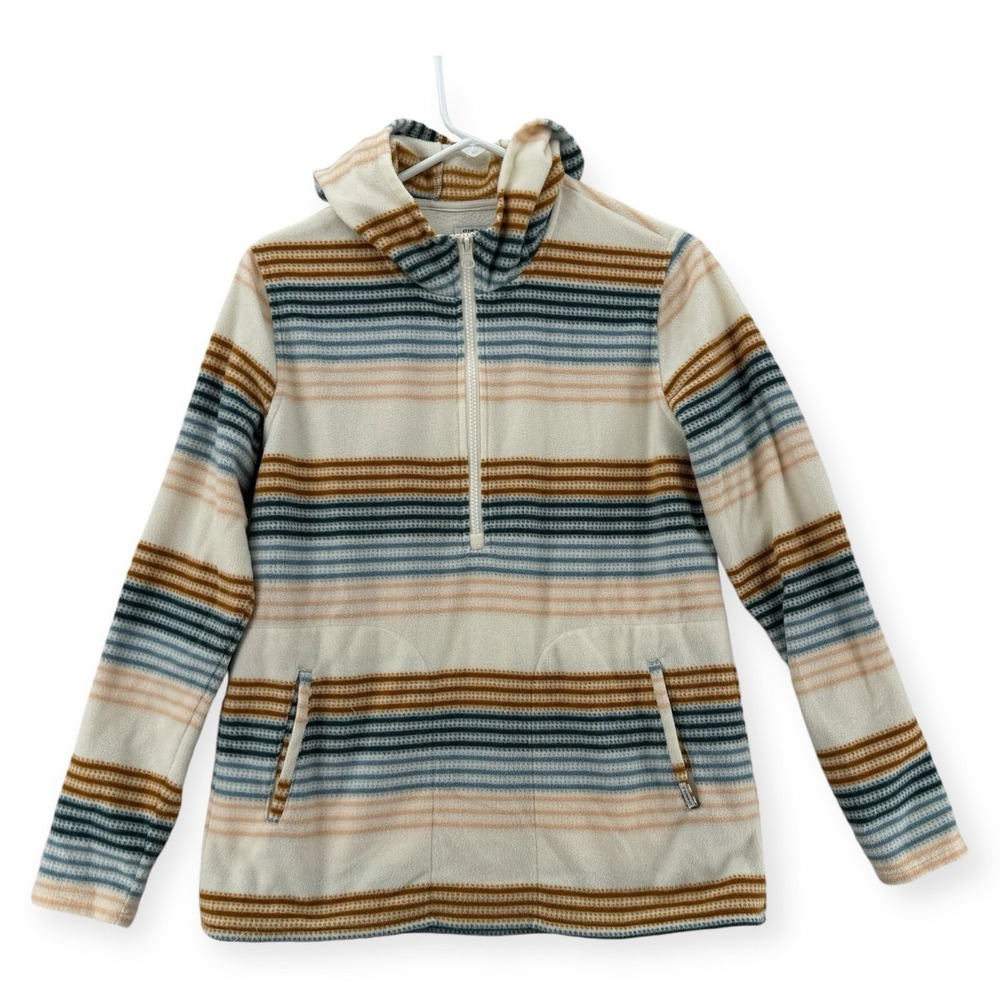 O'Neill‎ Hoodie Womens Small Striped 1/2 Zip Polar Fleece Pullover Jacket
